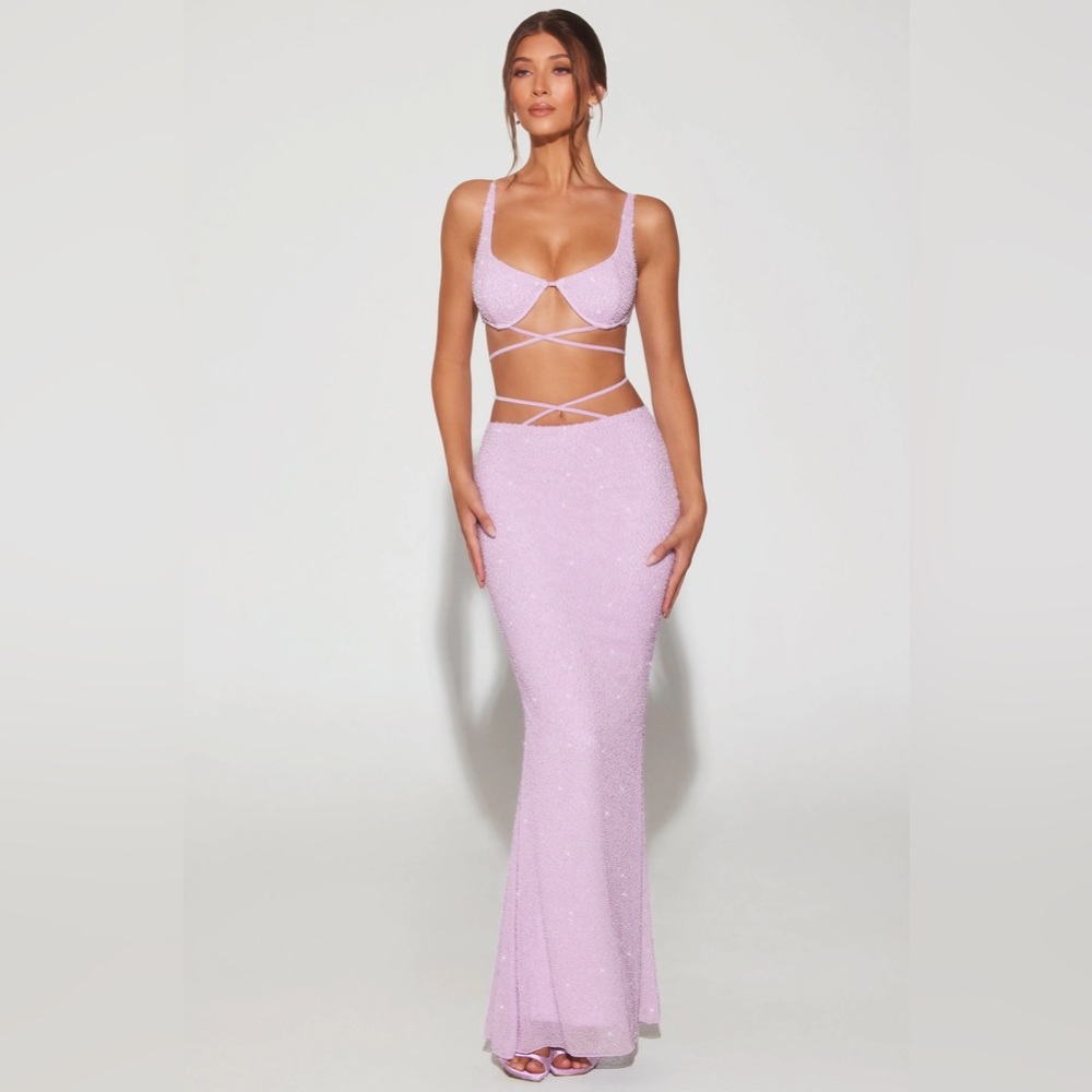 SARDINIA: Embellished Strappy Maxi Skirt and Crop top - NWOT - Size 2
